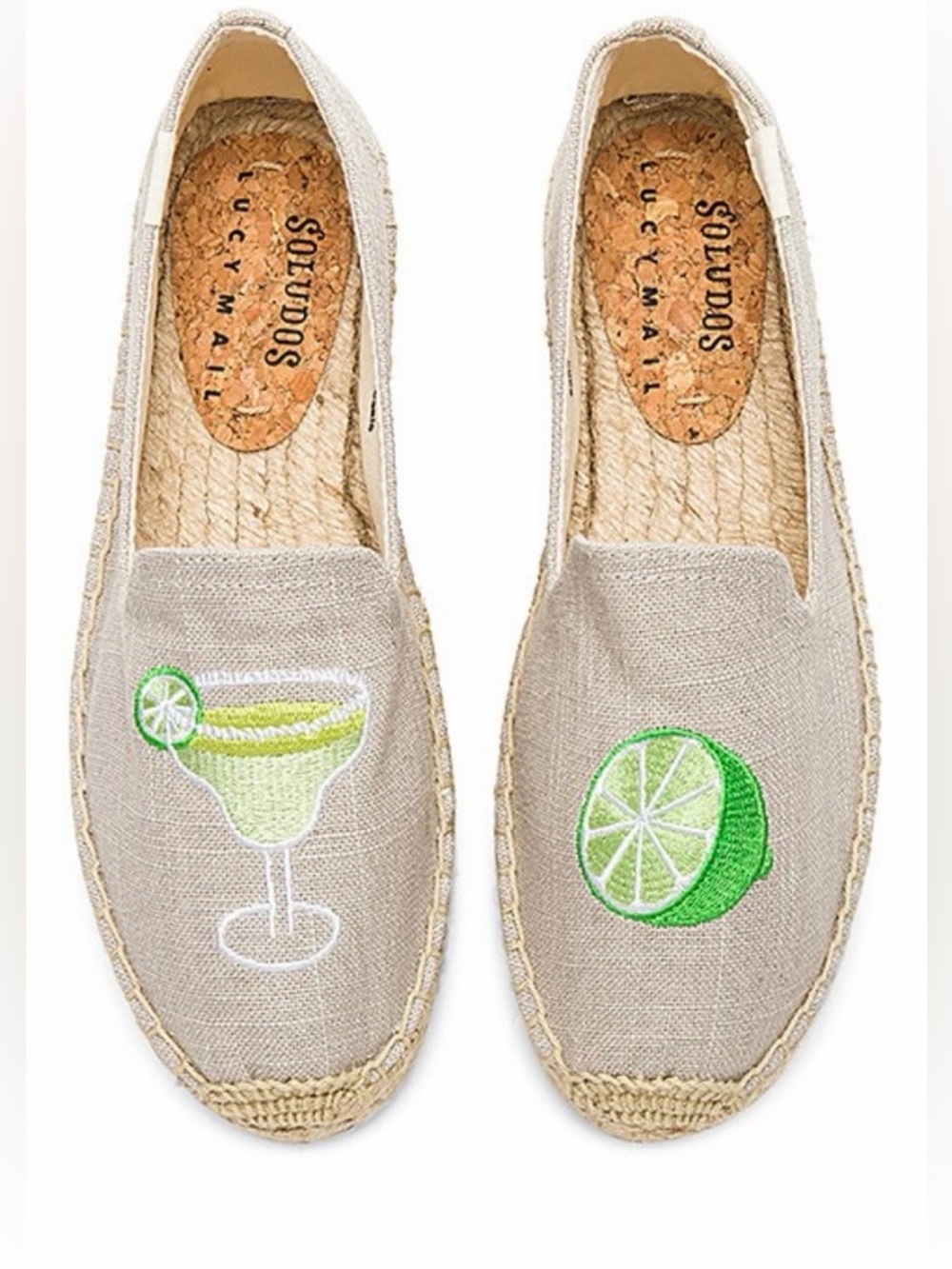 Soludos Margarita Platform Smoking Slipper in Light Grey, Size 39/8.5